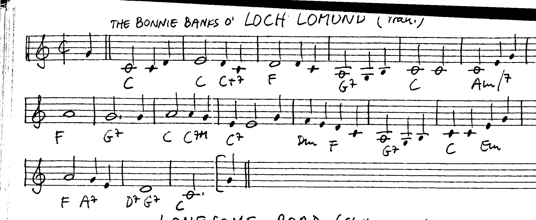 loch lomond free jazz leadsheet - Courtesy of the Jungle Jazz Band